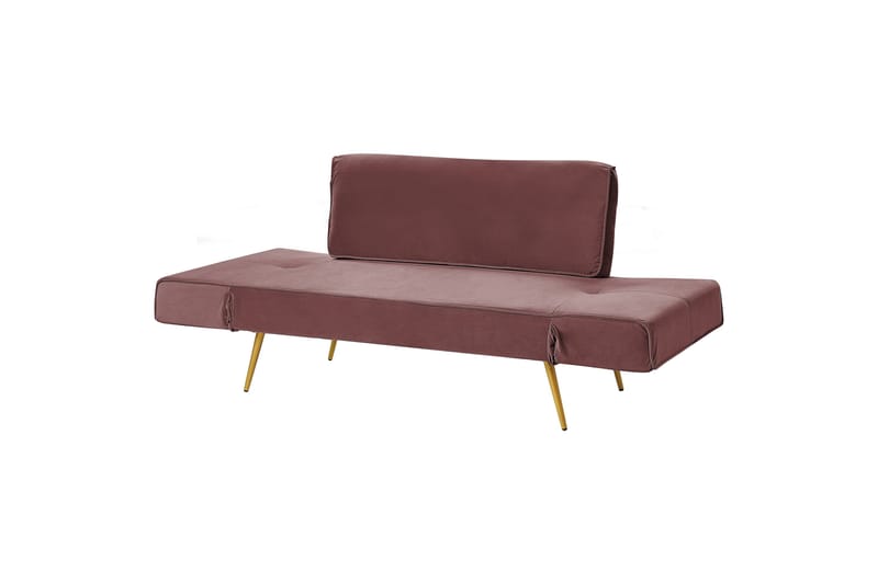 Touya 2-sits Fällbar Bäddsoffa 75x187 cm i Sammet - Rosa - Möbler - Soffa - Bäddsoffa