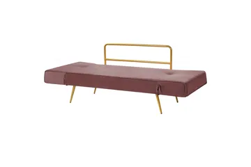 Touya 2-sits Fällbar Bäddsoffa 75x187 cm i Sammet - Rosa - Möbler - Soffa - Bäddsoffa