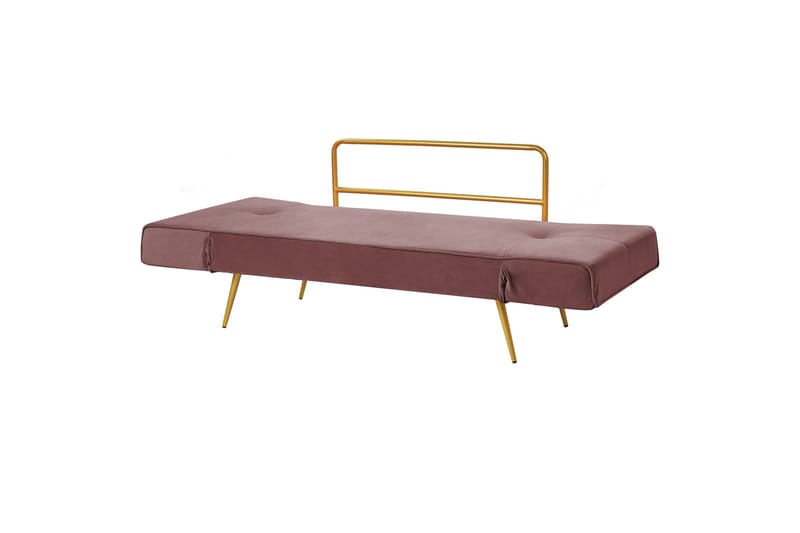 Touya 2-sits Fällbar Bäddsoffa 75x187 cm i Sammet - Rosa - Möbler - Soffa - Bäddsoffa