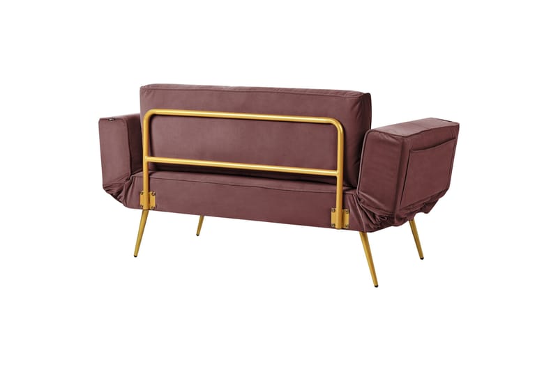 Touya 2-sits Fällbar Bäddsoffa 75x187 cm i Sammet - Rosa - Möbler - Soffa - Bäddsoffa