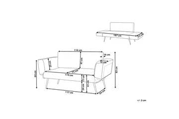 Touya 2-sits Fällbar Bäddsoffa 75x187 cm i Sammet - Rosa - Möbler - Soffa - Bäddsoffa
