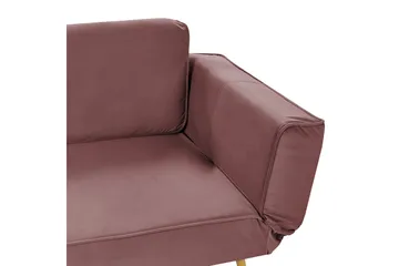 Touya 2-sits Fällbar Bäddsoffa 75x187 cm i Sammet - Rosa - Möbler - Soffa - Bäddsoffa