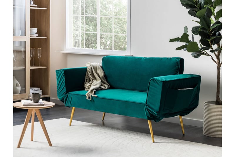 Touya Bäddsoffa 2-sits - Guld/Grön - Möbler - Soffa - Bäddsoffa
