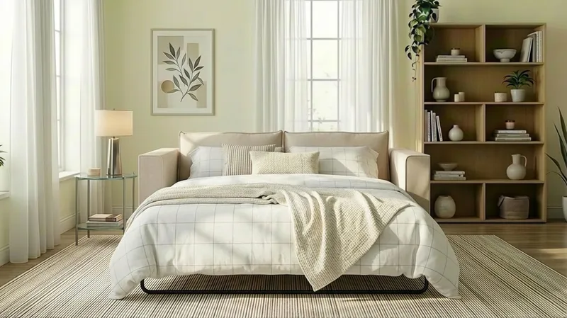 Travstad 3-sits Bäddsoffa i Chenille - Beige - Möbler - Soffa - Bäddsoffa