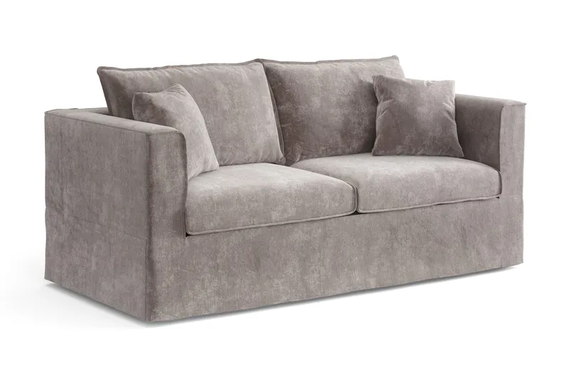 Travstad 3-sits Bäddsoffa i Chenille frammåtbäddad - Grå - Möbler - Soffa - Bäddsoffa