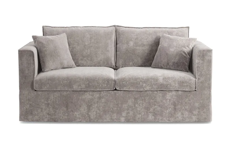 Travstad 3-sits Bäddsoffa i Chenille frammåtbäddad - Grå - Möbler - Soffa - Bäddsoffa