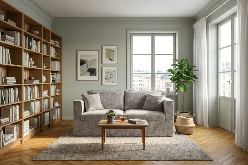 Travstad 3-sits Bäddsoffa i Chenille frammåtbäddad - Grå - Möbler - Soffa - Bäddsoffa