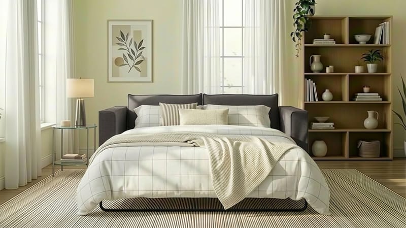 Travstad 3-sits Bäddsoffa i Chenille - Grå - Möbler - Soffa - Bäddsoffa