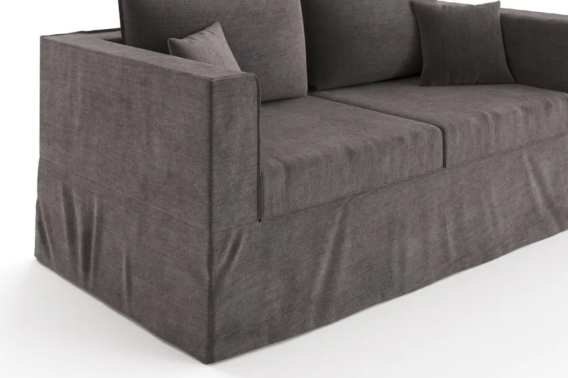 Travstad 3-sits Bäddsoffa i Chenille - Grå - Möbler - Soffa - Bäddsoffa