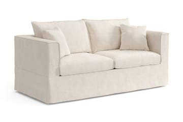 Travstad 3-sits Bäddsoffa med HVILA Bäddmadrass 140x200 cm Latex med Tvättbar klädsel - Beige - Möbler - Soffa - Bäddsoffa