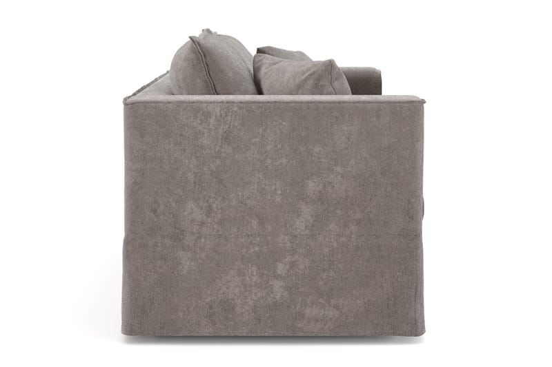 Travstad 3-sits Bäddsoffa med HVILA Bäddmadrass 140x200 cm Latex med Tvättbar klädsel - Grå/Vit - Möbler - Soffa - Bäddsoffa - Bäddsoffa 3 sits