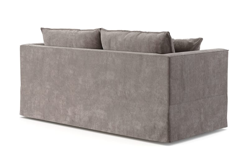 Travstad 3-sits Bäddsoffa med HVILA Bäddmadrass 140x200 cm Latex med Tvättbar klädsel - Grå/Vit - Möbler - Soffa - Bäddsoffa - Bäddsoffa 3 sits