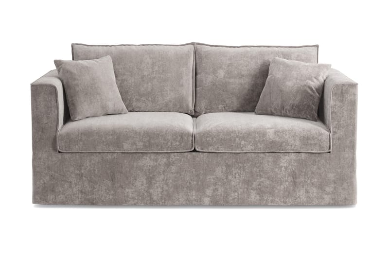 Travstad 3-sits Bäddsoffa med HVILA Bäddmadrass 140x200 cm Latex med Tvättbar klädsel, Grå/Vit