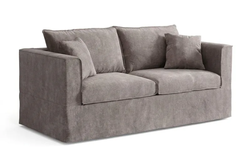 Travstad 3-sits Bäddsoffa med HVILA Bäddmadrass 140x200 cm Polyesterskum med Tvättbar klädsel - Grå - Möbler - Soffa - Bäddsoffa