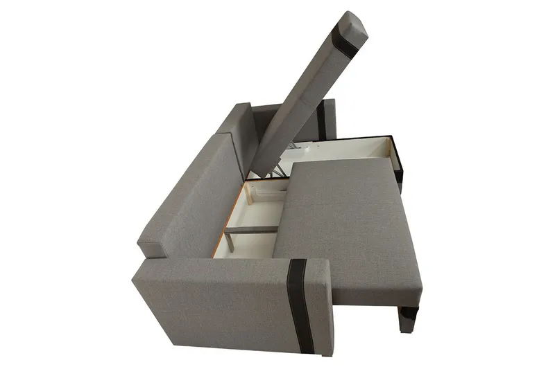 Trendy Divanbäddsoffa 235x155x82 cm - Grå - Möbler - Soffa - Bäddsoffa