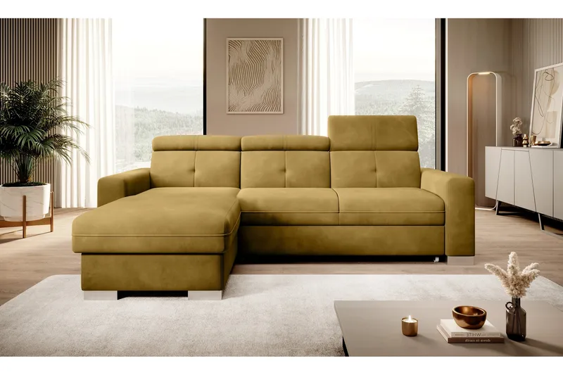 Trent Bäddsoffa m. Divan med Förvaring 3-sits - Gul - Möbler - Soffa - Bäddsoffa