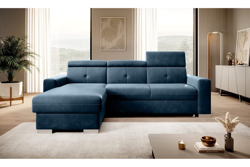Trent Bäddsoffa m. Divan med Förvaring 3-sits - Mörkblå - Möbler - Soffa - Bäddsoffa