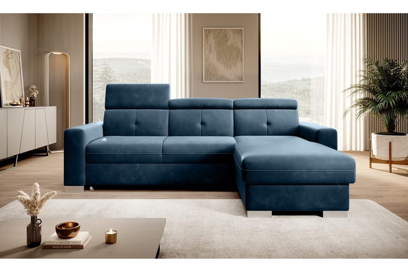 Trent Bäddsoffa m. Divan med Förvaring 3-sits - Mörkblå - Möbler - Soffa - Bäddsoffa