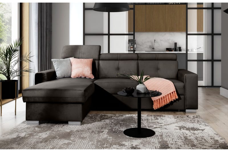 Trent Bäddsoffa m. Divan med Förvaring 3-sits - Mörkbrun - Möbler - Soffa - Bäddsoffa