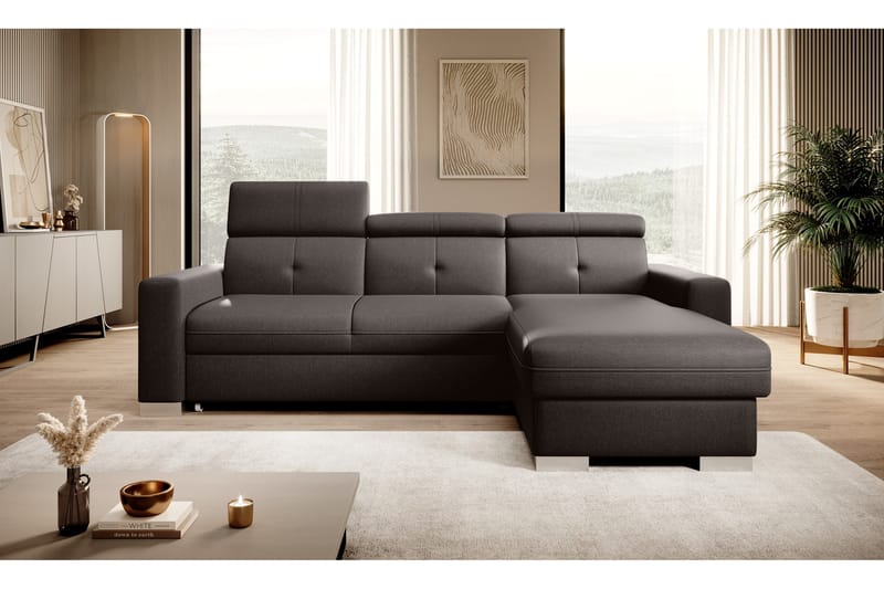 Trent Bäddsoffa m. Divan med Förvaring 3-sits - Mörkbrun - Möbler - Soffa - Bäddsoffa