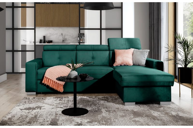 Trent Bäddsoffa m. Divan med Förvaring 3-sits - Mörkgrön - Möbler - Soffa - Bäddsoffa