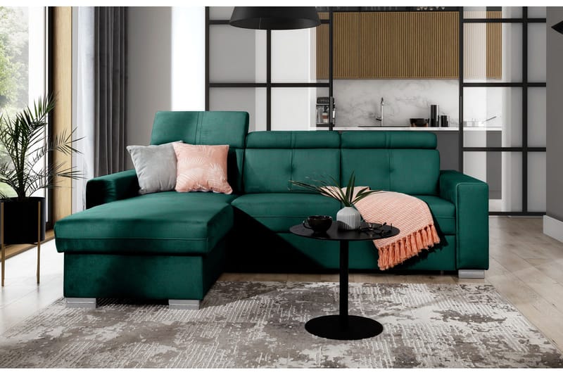 Trent Bäddsoffa m. Divan med Förvaring 3-sits - Mörkgrön - Möbler - Soffa - Bäddsoffa