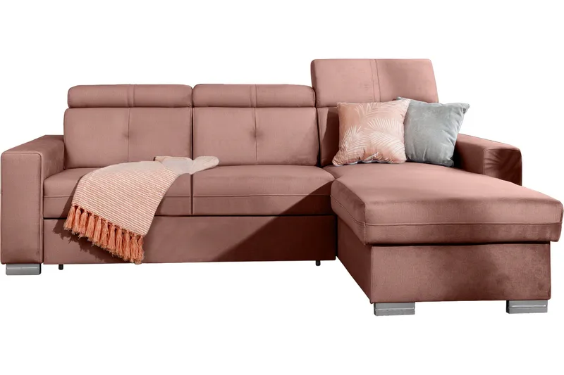 Trent Bäddsoffa m. Divan med Förvaring 3-sits - Rosa - Möbler - Soffa - Bäddsoffa