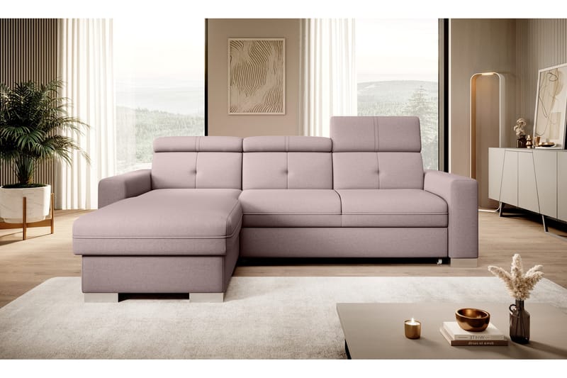 Trent Bäddsoffa m. Divan med Förvaring 3-sits - Rosa - Möbler - Soffa - Bäddsoffa