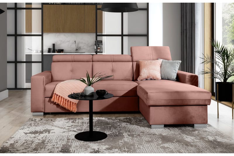 Trent Bäddsoffa m. Divan med Förvaring 3-sits - Rosa - Möbler - Soffa - Bäddsoffa