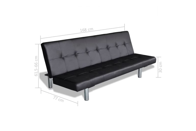 Tulsa Bäddsoffa Konstläder - Svart - Möbler - Soffa - Bäddsoffa