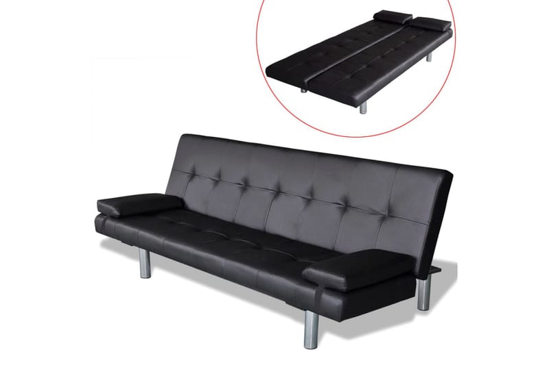 Tulsa Bäddsoffa Konstläder - Svart - Möbler - Soffa - Bäddsoffa