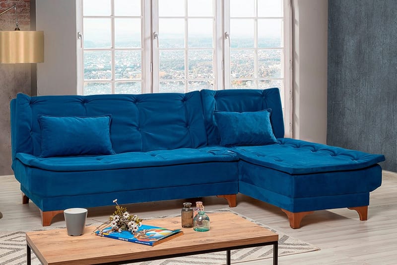 Turso Bäddsoffa med Divan Höger - Blå - Möbler - Soffa - Bäddsoffa