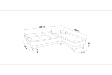 Turso Bäddsoffa med Divan Höger - Grå - Möbler - Soffa - Bäddsoffa