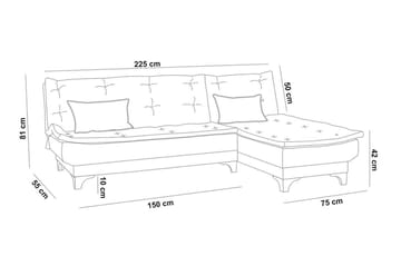 Turso Bäddsoffa med Divan Höger - Grå - Möbler - Soffa - Bäddsoffa