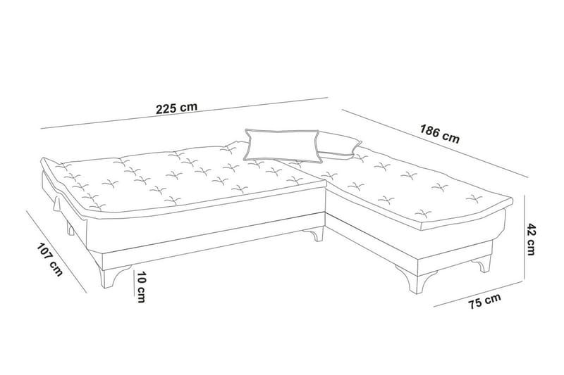 Turso Bäddsoffa med Divan Höger - Ljusbrun - Möbler - Soffa - Bäddsoffa