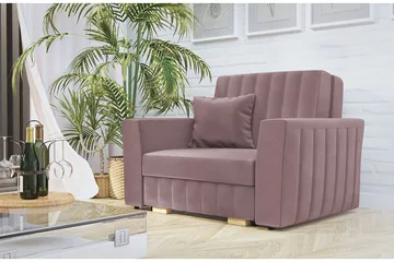 Upperud 1-sits Bäddbar Rektangulär Bäddsoffa med Förvaring i Sammet - Rosa - Möbler - Soffa - Bäddsoffa