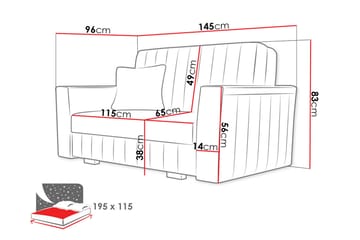 Upperud 2-sits Bäddsoffa - Svart - Möbler - Soffa - Bäddsoffa
