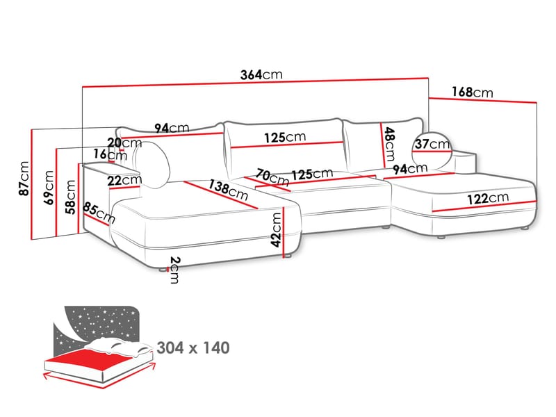 Uppland Bäddsoffa Dubbeldivan 5-sits - Vit - Möbler - Soffa - Bäddsoffa