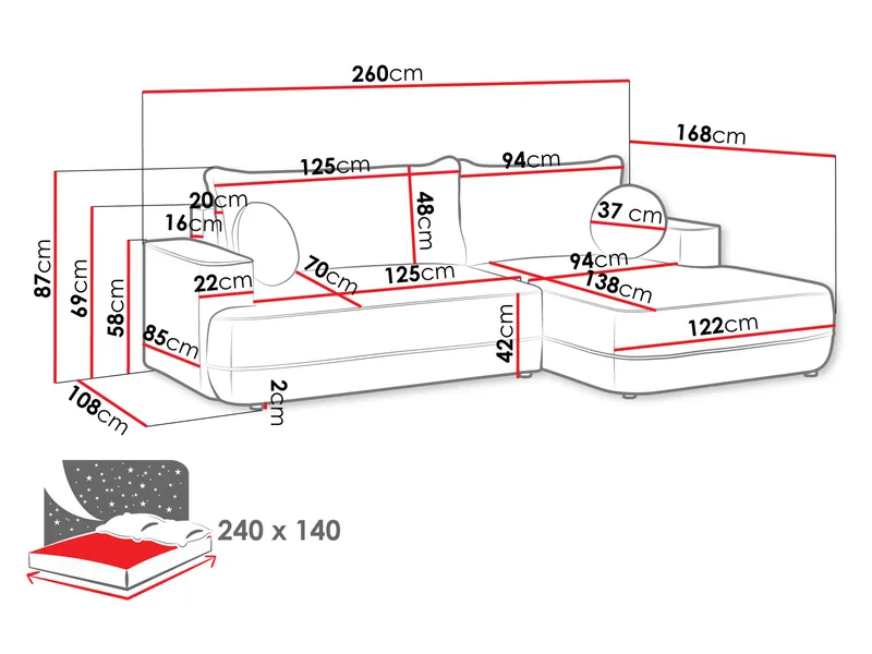 Uppland Bäddsoffa med Divan 3-sits - Beige - Möbler - Soffa - Bäddsoffa