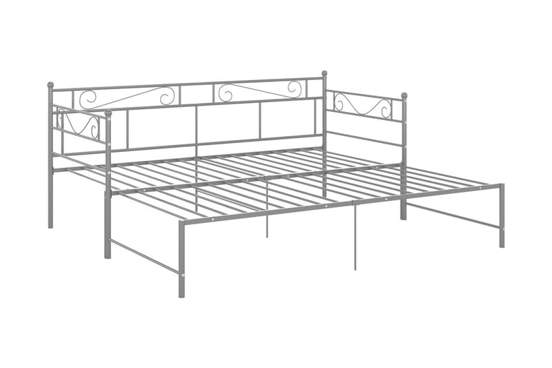 Utdragbar sängram bäddsoffa grå metall 90x200 cm - Grå - Möbler - Soffa - Bäddsoffa