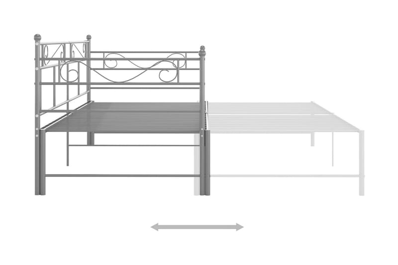Utdragbar sängram bäddsoffa grå metall 90x200 cm - Grå - Möbler - Soffa - Bäddsoffa