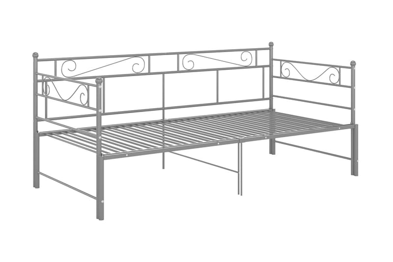 Utdragbar sängram bäddsoffa grå metall 90x200 cm - Grå - Möbler - Soffa - Bäddsoffa