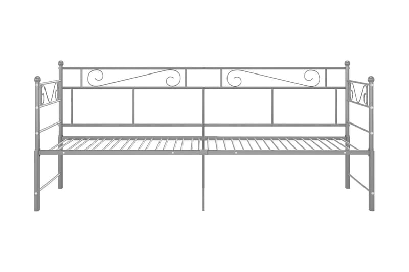 Utdragbar sängram bäddsoffa grå metall 90x200 cm - Grå - Möbler - Soffa - Bäddsoffa