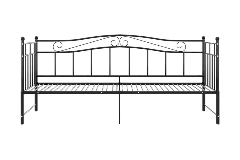 Utdragbar sängram bäddsoffa svart metall 90x200 cm - Svart - Möbler - Soffa - Bäddsoffa