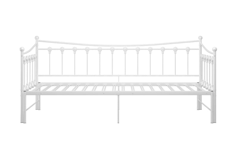 Utdragbar sängram bäddsoffa vit metall 90x200 cm - Vit - Möbler - Soffa - Bäddsoffa