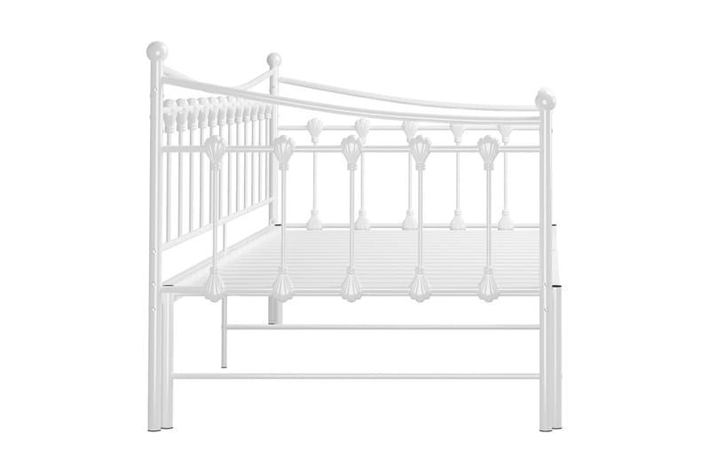 Utdragbar sängram bäddsoffa vit metall 90x200 cm - Vit - Möbler - Soffa - Bäddsoffa