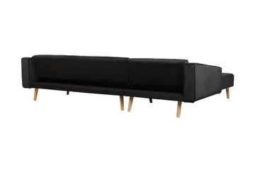 Vadso Vänster Längsbäddad Bäddsoffa 100x270 cm i Sammet - Antracit - Möbler - Soffa - Bäddsoffa
