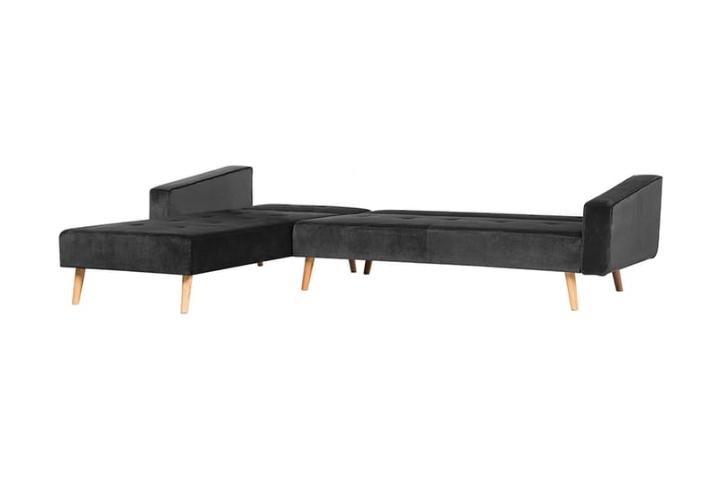 Vadso Vänster Längsbäddad Bäddsoffa 100x270 cm i Sammet - Antracit - Möbler - Soffa - Bäddsoffa