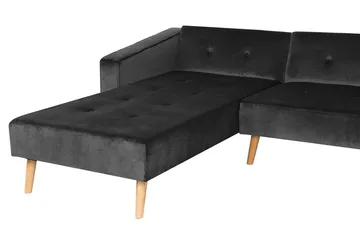 Vadso Vänster Längsbäddad Bäddsoffa 100x270 cm i Sammet - Antracit - Möbler - Soffa - Bäddsoffa