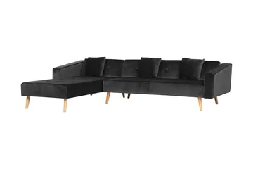 Vadso Vänster Längsbäddad Bäddsoffa 100x270 cm i Sammet - Antracit - Möbler - Soffa - Bäddsoffa